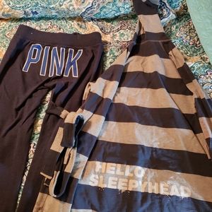 Victoria Secret Pink robe and sweatpants